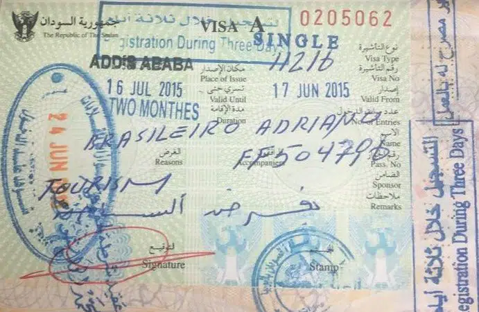 Sudan visa